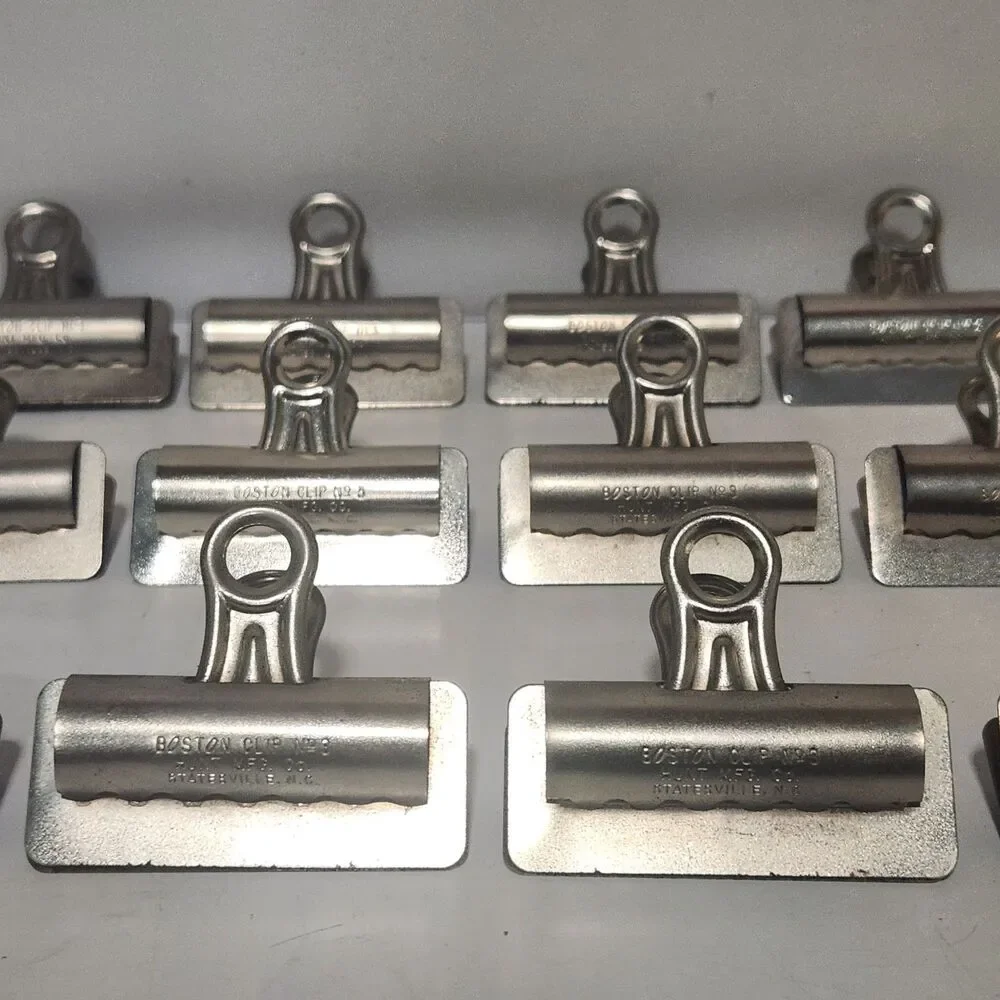 [Lot of 15] Vintage Metal Boston Paper Clip No.3 Hunt MFG Co, Statesville NC